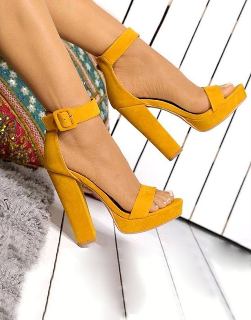 Be Bold Mustard Heels Street Style Stalk